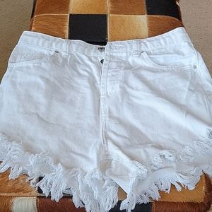 White jean shorts